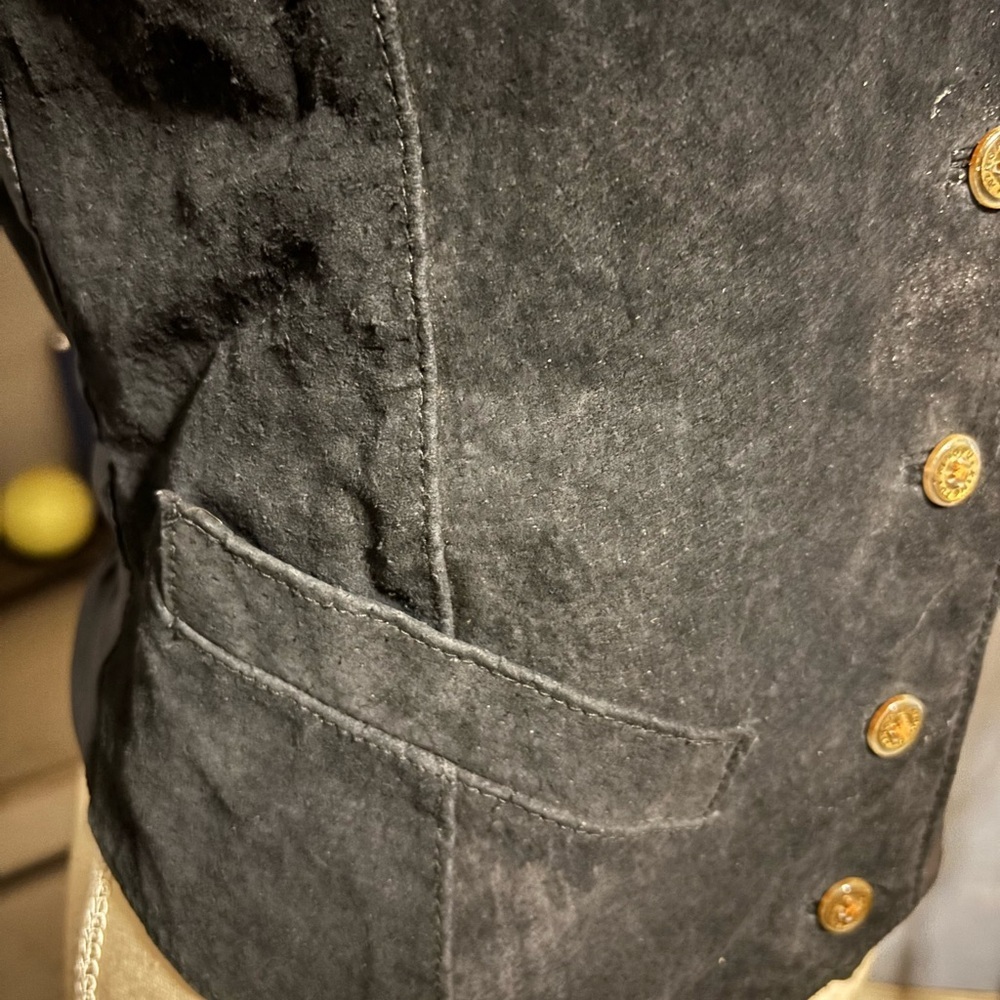 Vintage Runaway Bay Leather Vest Black Button Front Fitted Size S - Picture 4 of 13